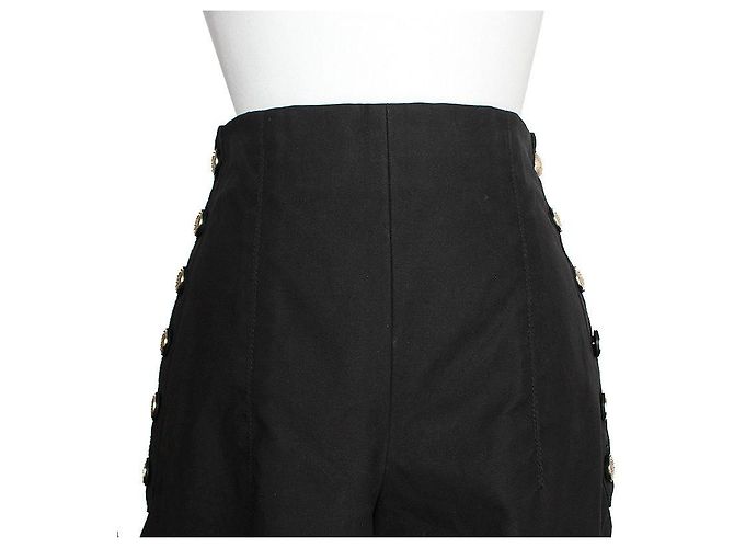 Chanel Pantalones de algodón negros en forma de barril - vista 6