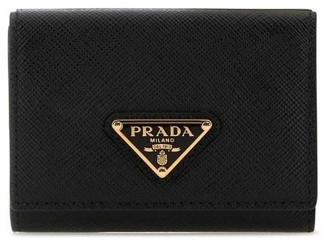 Prada Saffiano Leather Triangle Logo Wallet Black - view 2