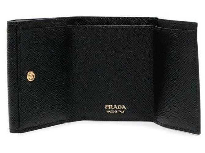 Prada Saffiano Leather Triangle Logo Wallet Black - view 3