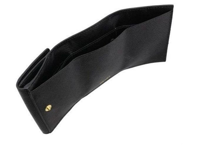 Prada Saffiano Leather Triangle Logo Wallet Black - view 6