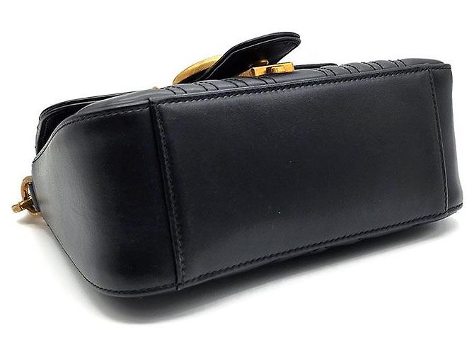 Gucci Borsa a spalla Marmont Mini con manico superiore Nero - vista 7