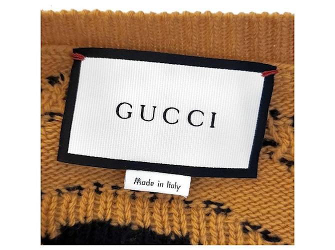 Gucci Tiger-Intarsien-Strickpullover mit langen Ärmeln Braun - Ansicht 6