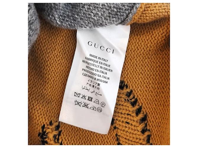Gucci Tiger-Intarsien-Strickpullover mit langen Ärmeln Braun - Ansicht 7