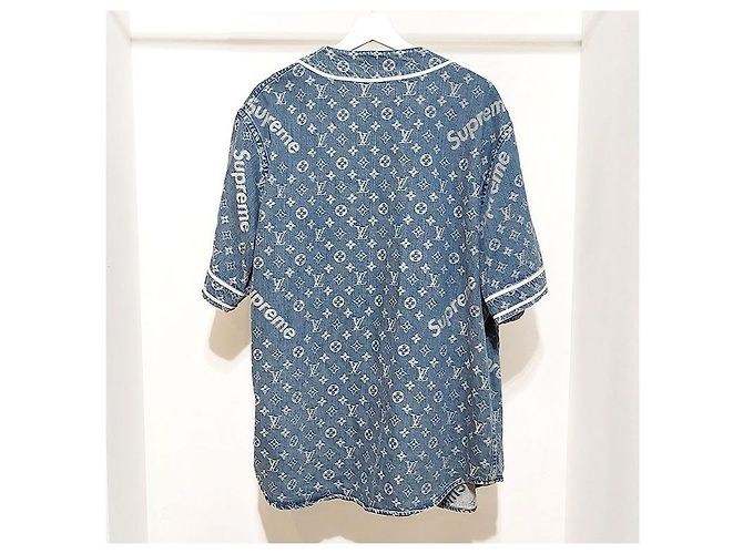 Louis Vuitton Giacca da baseball Supreme Blu - vista 3