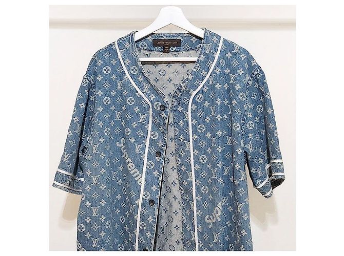 Louis Vuitton Giacca da baseball Supreme Blu - vista 4