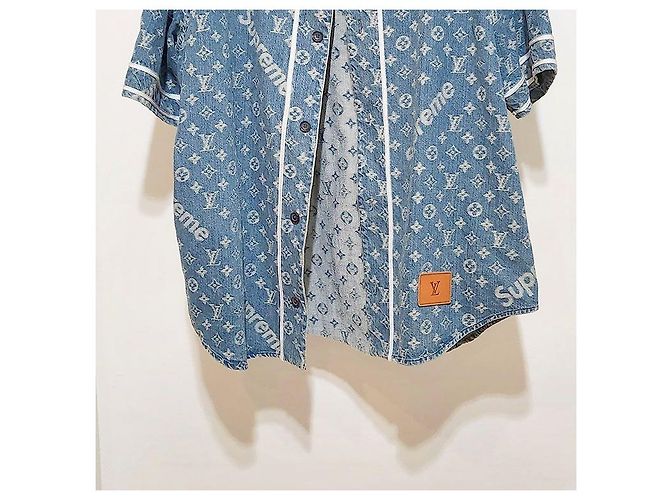 Louis Vuitton Giacca da baseball Supreme Blu - vista 5