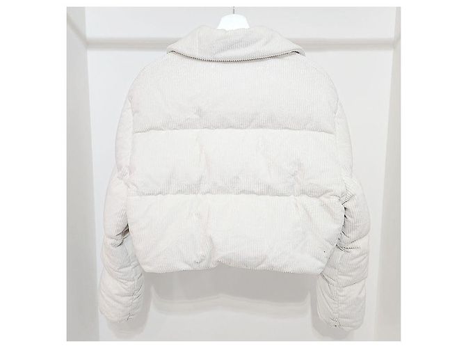 Miu Miu Suéter cropped acolchoado de corduroy Prata - vista 3