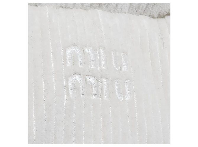 Miu Miu Suéter cropped acolchoado de corduroy Prata - vista 6