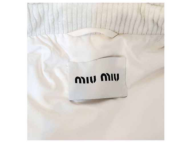 Miu Miu Suéter cropped acolchoado de corduroy Prata - vista 7