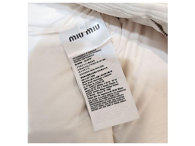 Miu Miu Suéter cropped acolchoado de corduroy Prata - vista 8