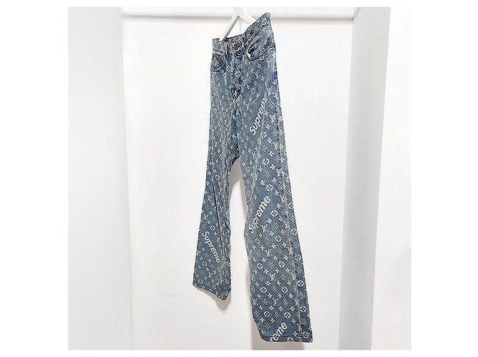 Louis Vuitton Supreme Jeans Blau - Ansicht 2