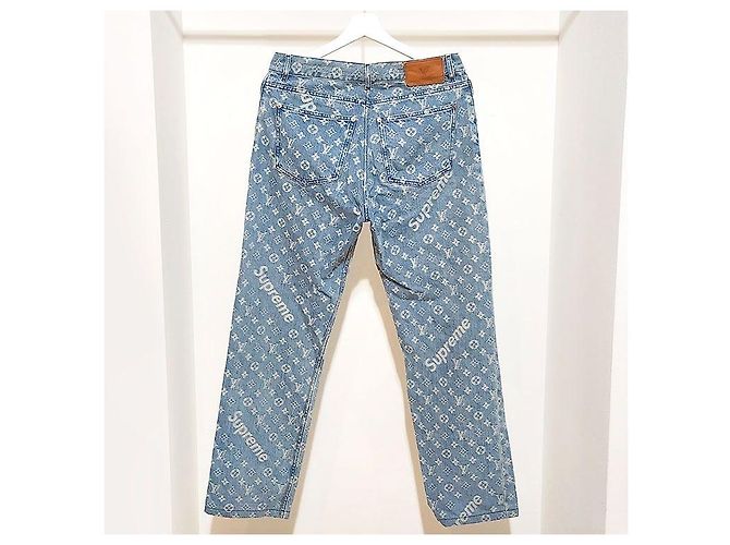 Louis Vuitton Supreme Jeans Blau - Ansicht 3
