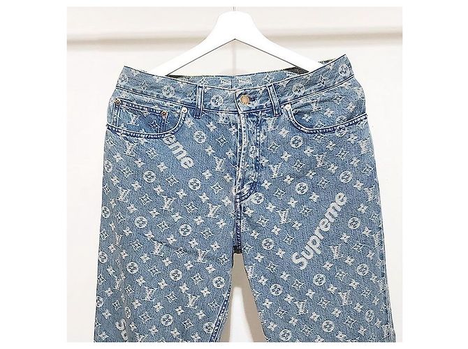 Louis Vuitton Supreme Jeans Blau - Ansicht 4