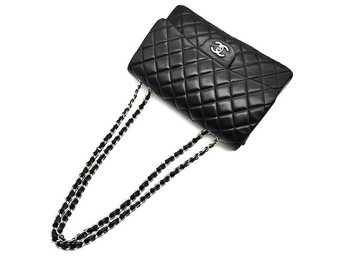 Chanel Jumbo Classico in pelle di agnello Nero - vista 4