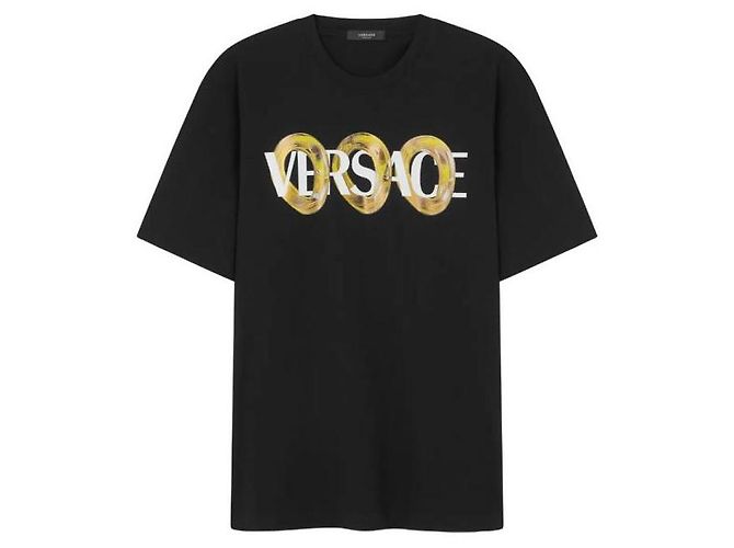 Versace Camiseta Logo Maxi Corrente - vista 4
