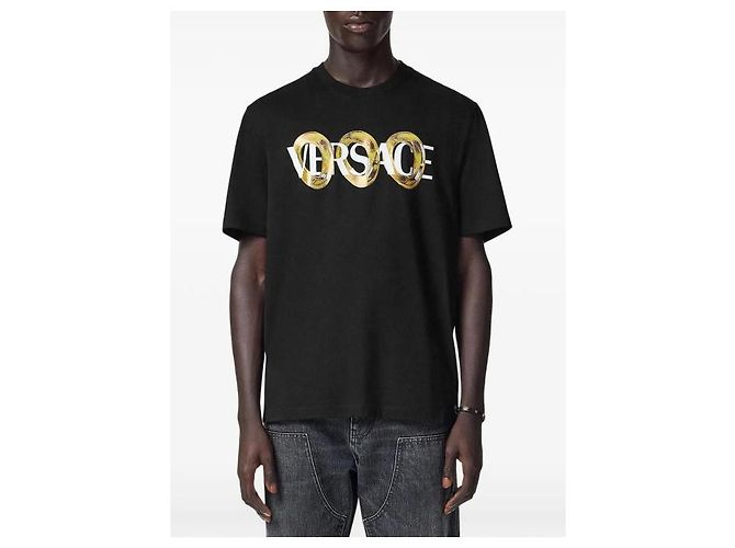 Versace Camiseta Logo Maxi Corrente - vista 7