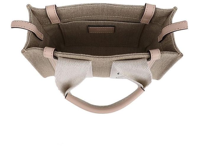 Chloé Borsa mini tote Woody in lino per donne Marrone - vista 7