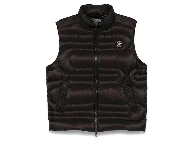 Moncler Emeishan Snake gesteppte Daunenweste Schwarz - Ansicht 4