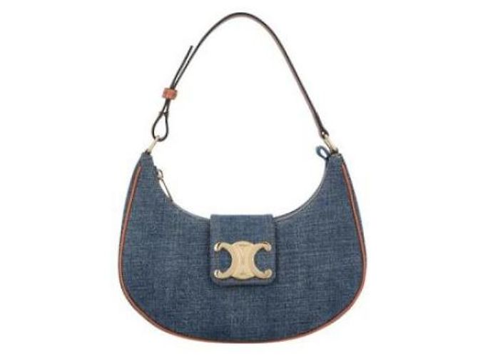 Céline Borsa a spalla media in denim Blu - vista 4