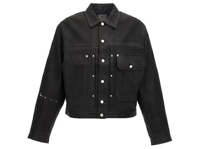 Givenchy Coated Denim Jacket Black - view 4