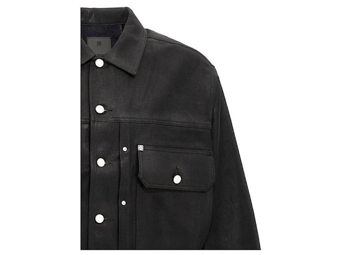 Givenchy Coated Denim Jacket Black - view 6