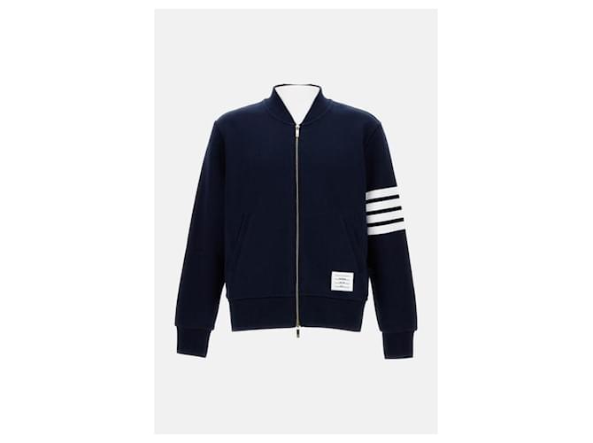 Thom Browne Classic Loopback Bomber Jacket Blue - view 4