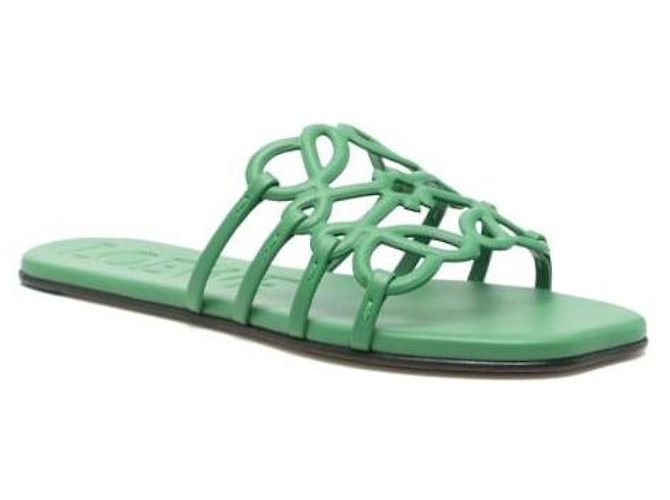 Loewe Slide Anagrama Pétala em Couro Macio de Bezerro Pétala Verde - vista 6