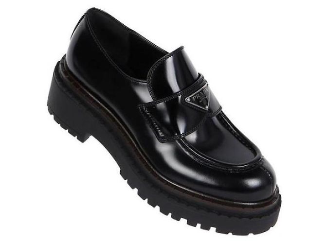 Prada Mocassini in pelle spazzolata color cioccolato - vista 4