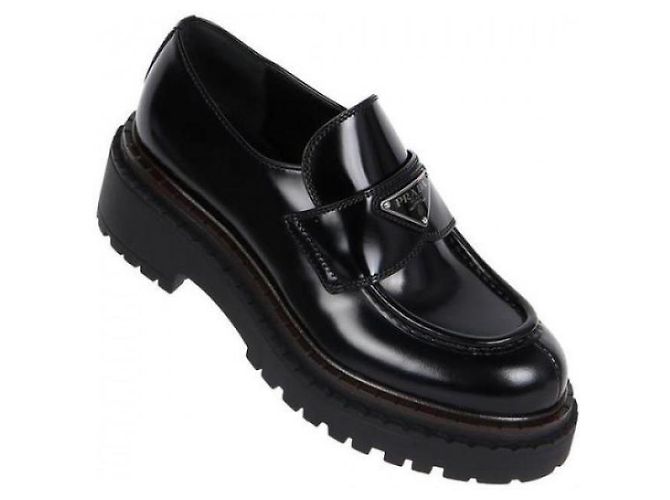 Prada Mocassini in pelle spazzolata color cioccolato - vista 5