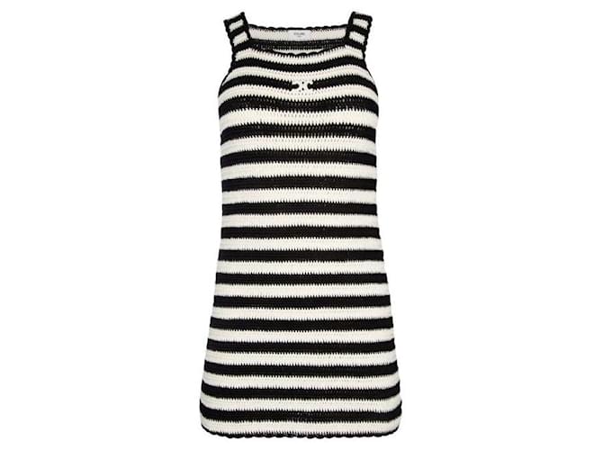 Céline Vestido Mini de Algodón Crocheted Blanco - vista 4
