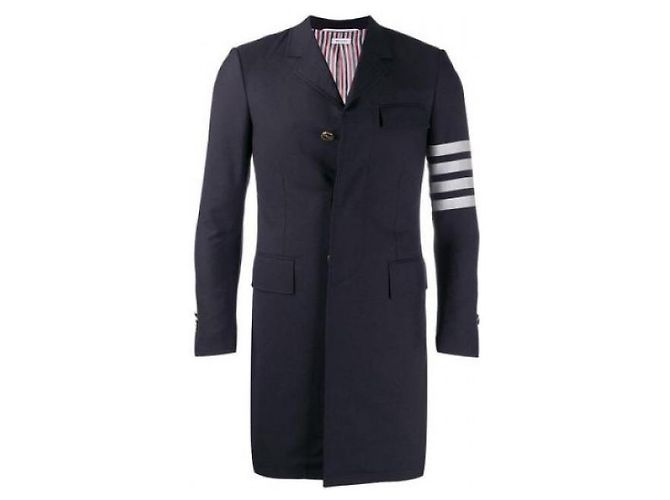 Thom Browne Striped High Armhole Plain Weaving Wool Blue - view 5