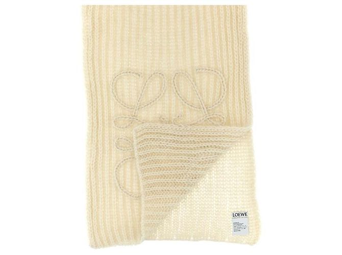 Loewe Sciarpa Anagram in misto mohair Bianco - vista 6