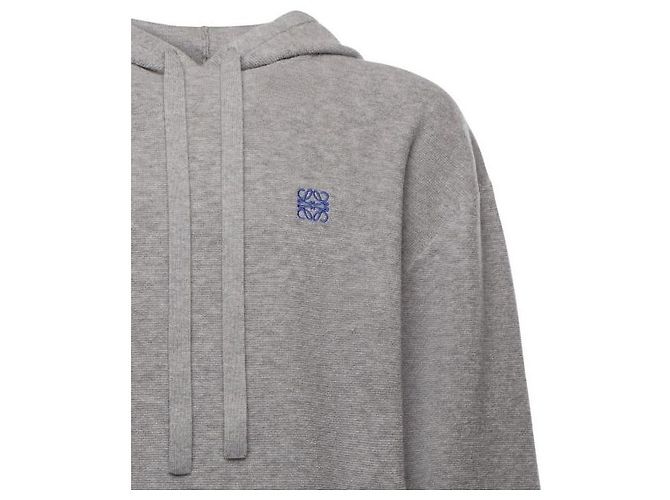 Loewe Hoodie in Lana Anagramma Marrone - vista 5