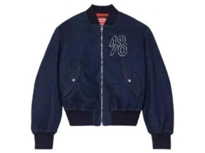 Kenzo Reversible bestickte Denim-Bomberjacke Blau - Ansicht 5