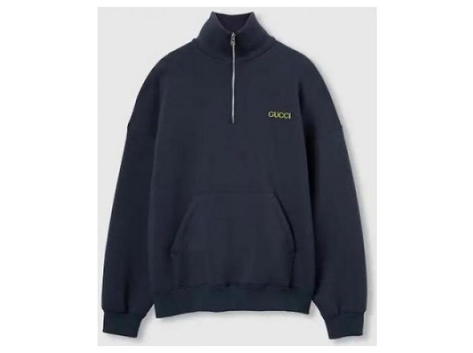 Gucci Sweatshirt mit halbem Reißverschluss Blau - Ansicht 5