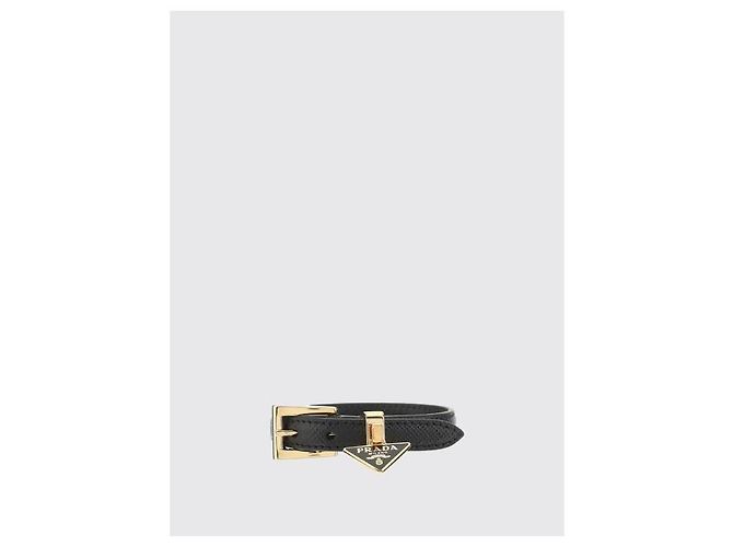Prada Bracciale Triangolo Logo Saffiano Nero - vista 4