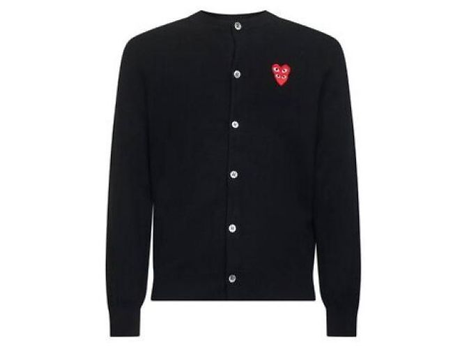 Comme Des Garcons Rundhals-Doppelpullover in Burgunder mit AX-Emblem - Ansicht 4
