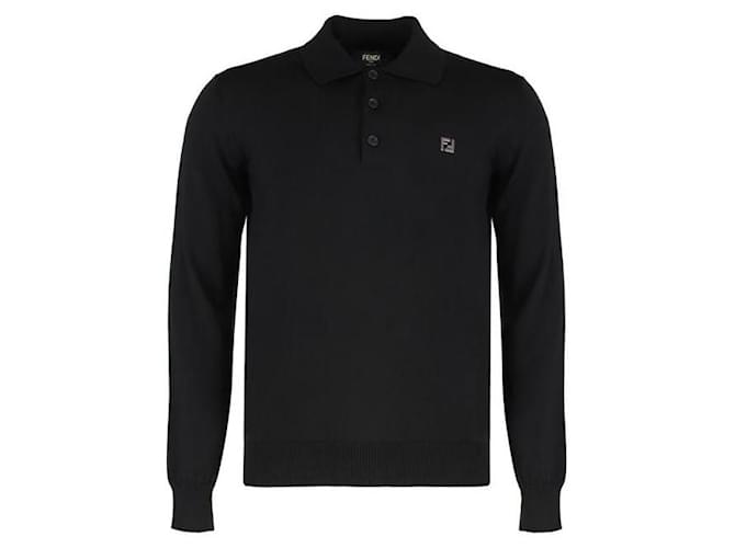 Fendi Woll-Polohemd Schwarz - Ansicht 4
