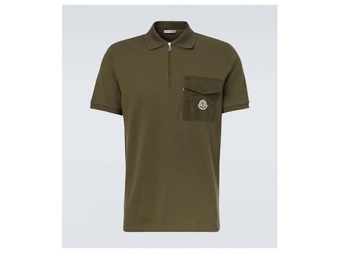 Moncler Piqué Polo-Shirt aus Baumwolle Grün - Ansicht 4
