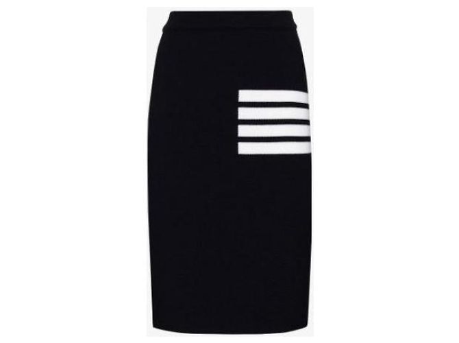 Thom Browne Pantalones de lana merina Stripe Link Stitch Azul - vista 23