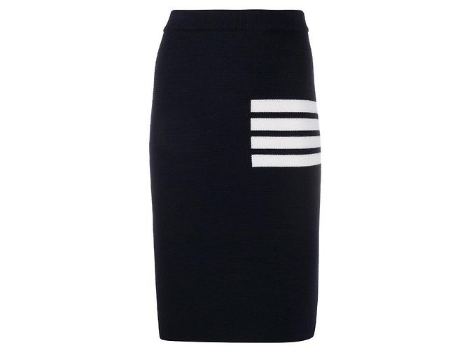 Thom Browne Pantalones de lana merina Stripe Link Stitch Azul - vista 26