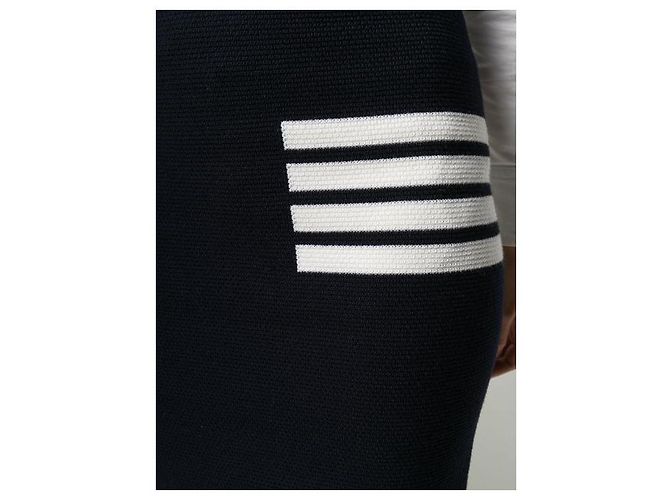 Thom Browne Pantalones de lana merina Stripe Link Stitch Azul - vista 8