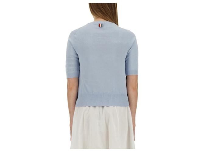 Thom Browne Stitch Pointel Bar T-Shirt Blau - Ansicht 6