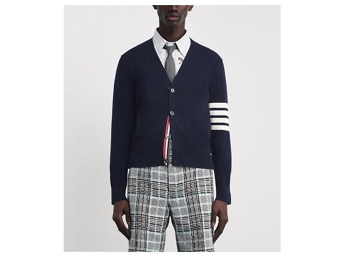 Thom Browne Luna New Year Horse Intarsia V-Neck Wool Sweater - view 5