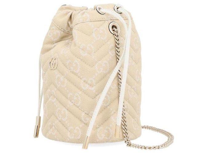 Gucci Borsa a secchiello GG Marmont Piccola Monogramma Marrone - vista 5