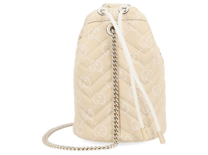 Gucci Borsa a secchiello GG Marmont Piccola Monogramma Marrone - vista 6