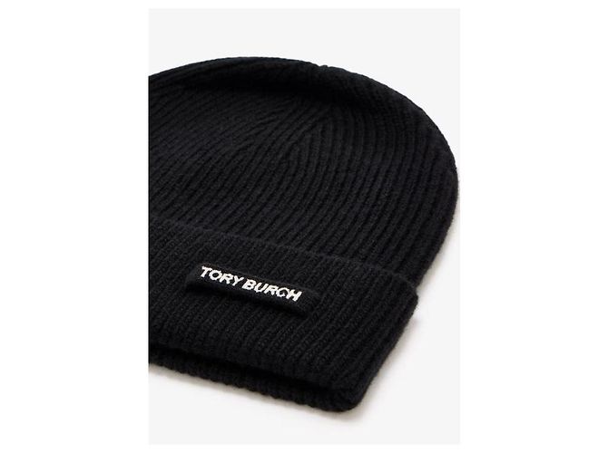 Tory Burch Gerippte Strickmütze Schwarz - Ansicht 5