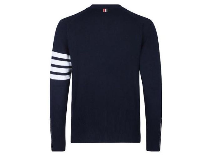 Thom Browne Klassische Cashmere-V-Ausschnitt-Cardigan Blau - Ansicht 5