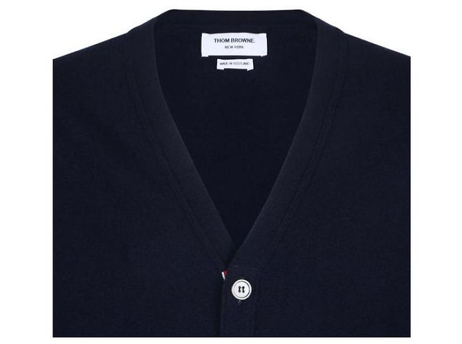 Thom Browne Klassische Cashmere-V-Ausschnitt-Cardigan Blau - Ansicht 6