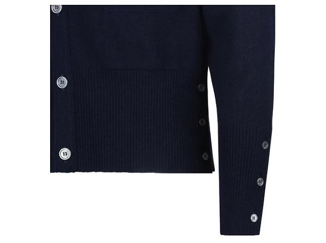 Thom Browne Klassische Cashmere-V-Ausschnitt-Cardigan Blau - Ansicht 7
